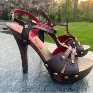 Cesare Pacotti Brown Wooden Sandals